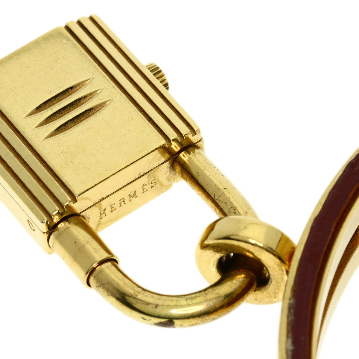 HERMES Watches Quartz Gold Plated, Leather gold Kelly watch gold dial Women  d