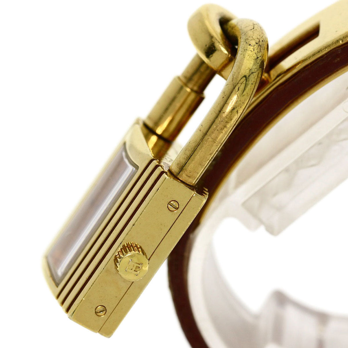 HERMES Watches Quartz Gold Plated, Leather gold Kelly watch gold dial Women  d