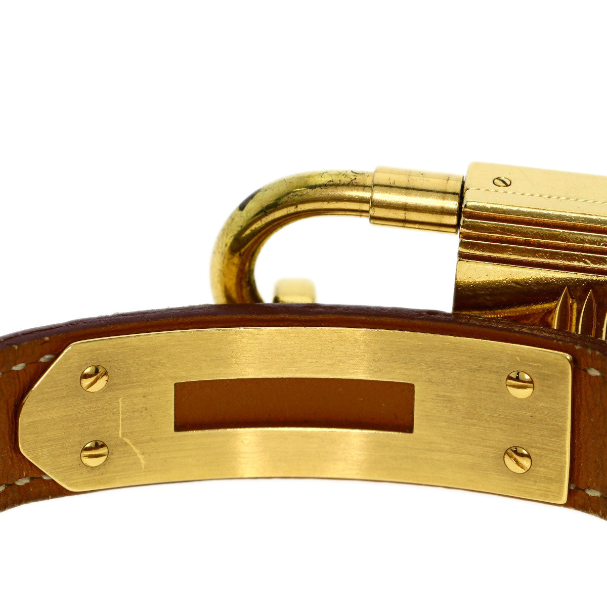 HERMES Watches Quartz Gold Plated, Leather gold Kelly watch gold dial Women  d