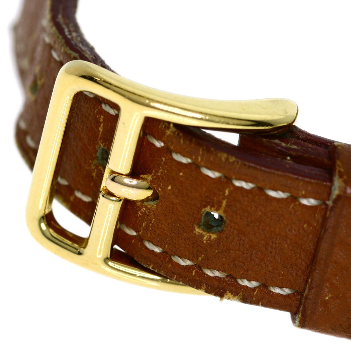 HERMES Watches Quartz Gold Plated, Leather gold Kelly watch gold dial Women  d