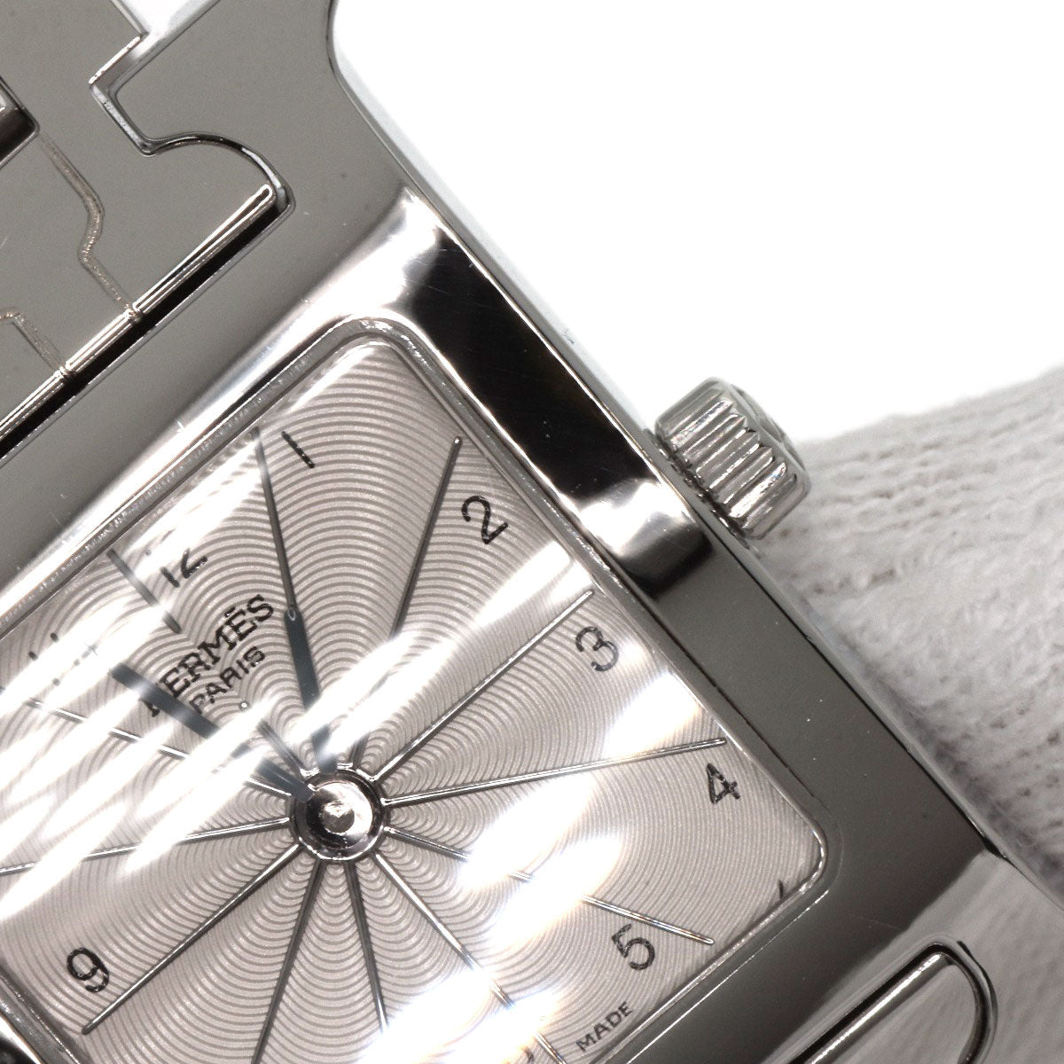 HERMES Watches Quartz HH1.210 Stainless Steel , Stainless Steel Silver H watch Silver dial Women  d
