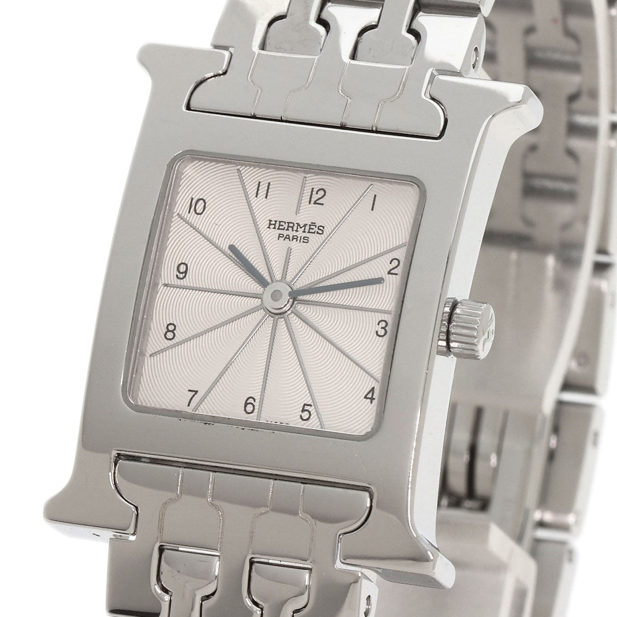 HERMES Watches Quartz HH1.210 Stainless Steel , Stainless Steel Silver H watch Silver dial Women  d
