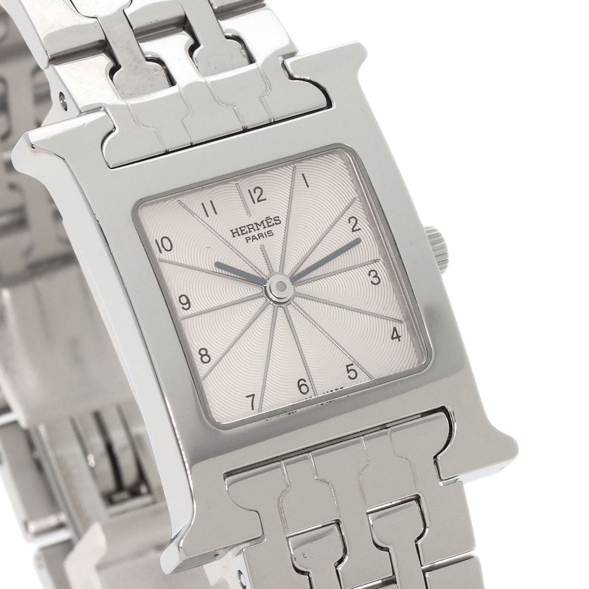 HERMES Watches Quartz HH1.210 Stainless Steel , Stainless Steel Silver H watch Silver dial Women  d