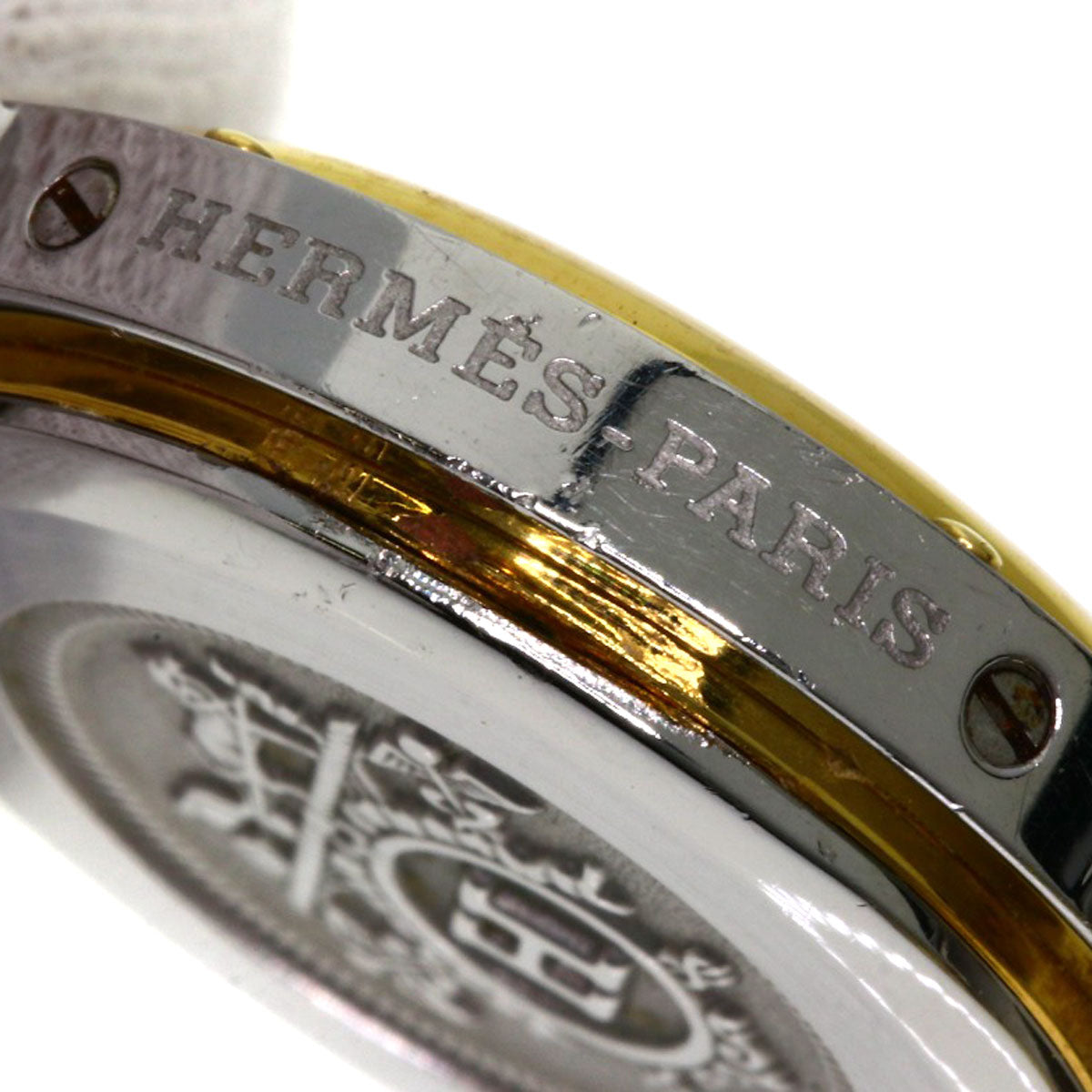 HERMES Watches Quartz CL3.240 Stainless Steel , SSxGP gold Clipper Ivory dial Women  d