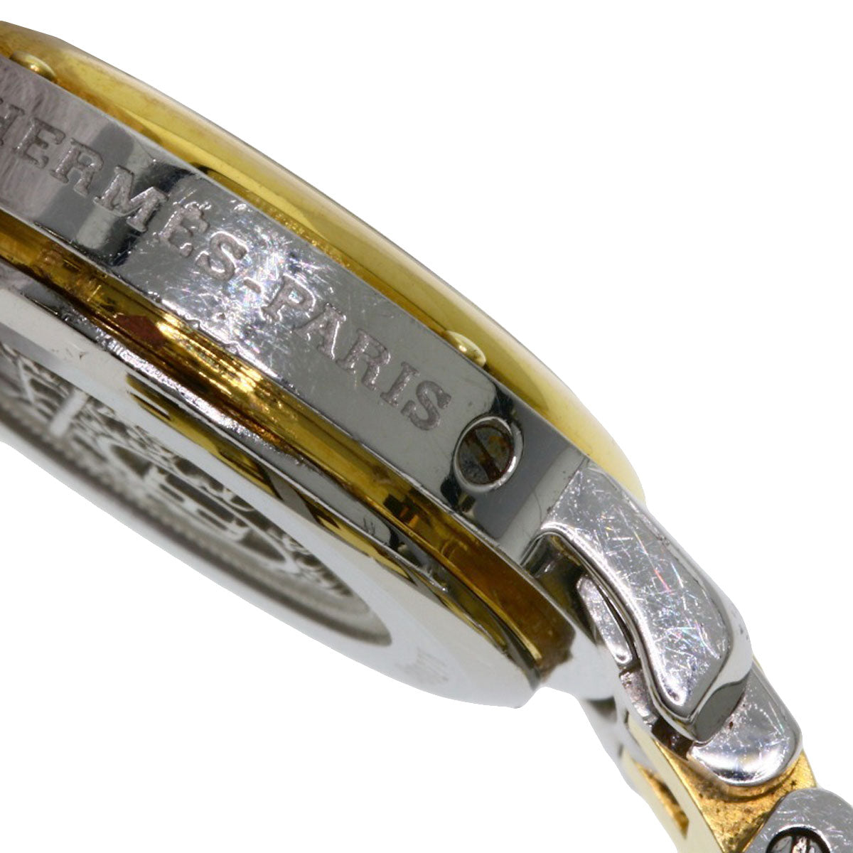 HERMES Watches Quartz CL3.240 Stainless Steel , SSxGP gold Clipper Ivory dial Women  d
