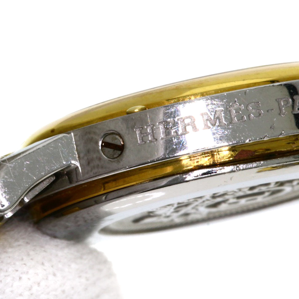 HERMES Watches Quartz CL3.240 Stainless Steel , SSxGP gold Clipper Ivory dial Women  d