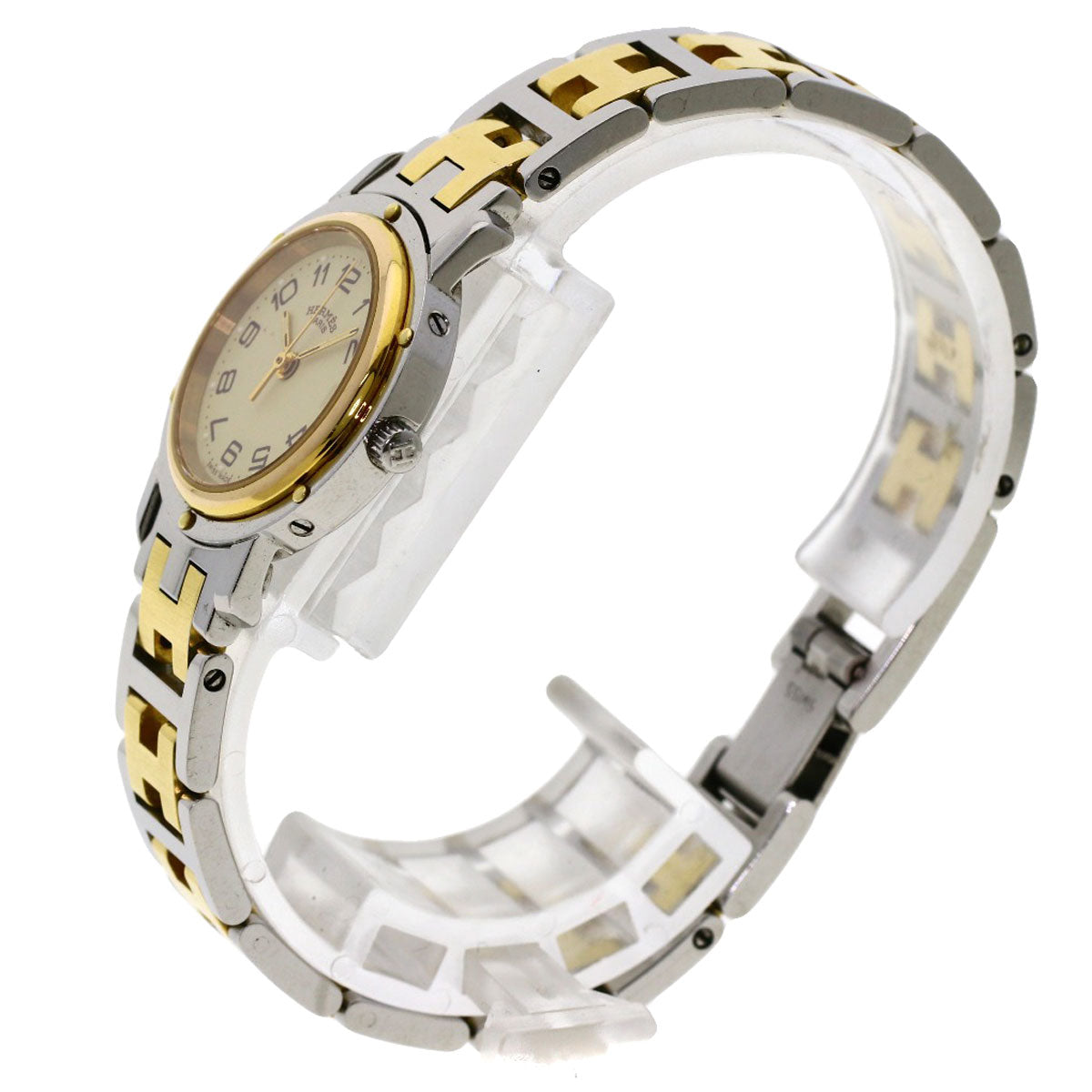 HERMES Watches Quartz CL3.240 Stainless Steel , SSxGP gold Clipper Ivory dial Women  d