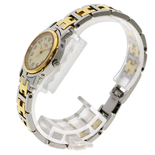 HERMES Watches Quartz CL3.240 Stainless Steel , SSxGP gold Clipper Ivory dial Women  d