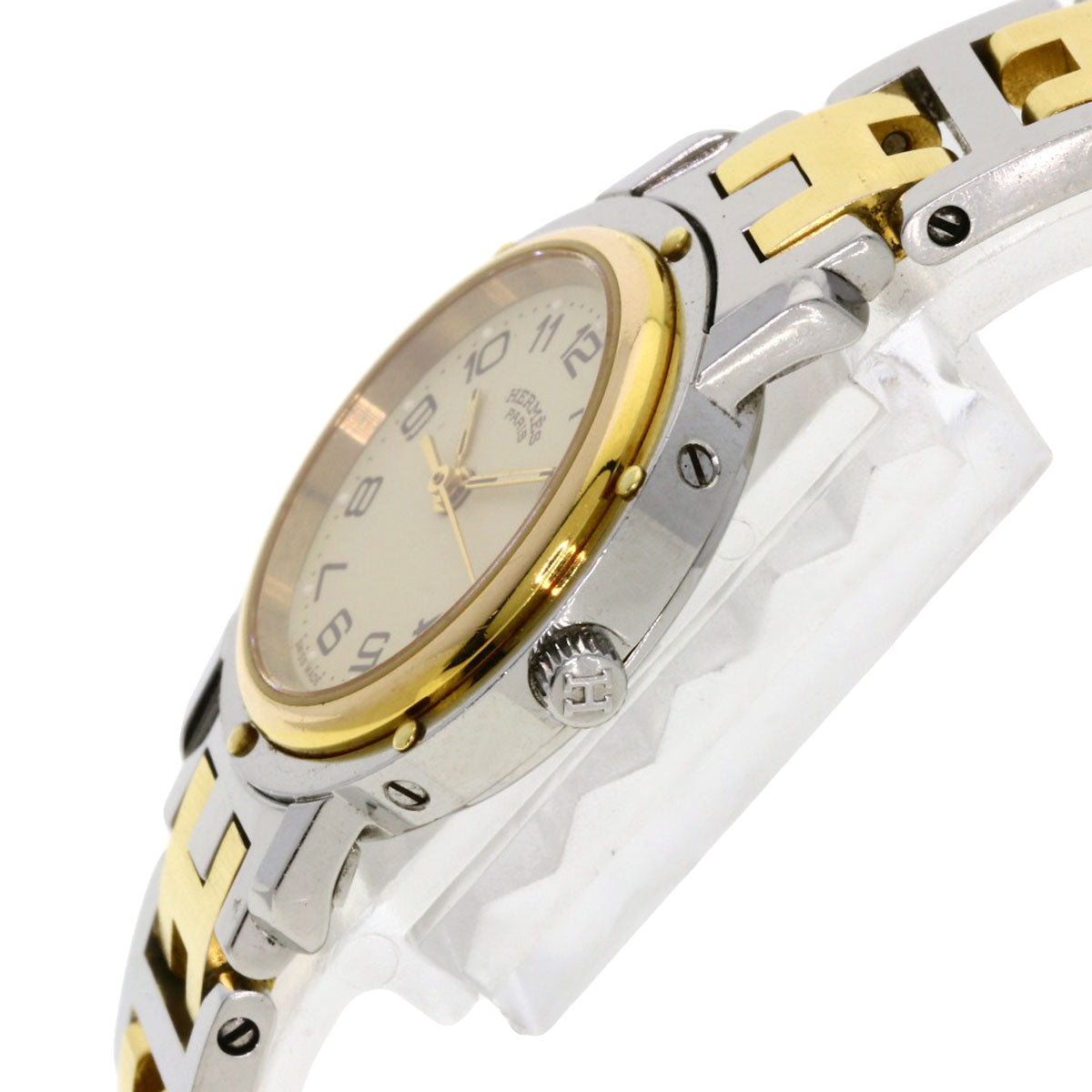 HERMES Watches Quartz CL3.240 Stainless Steel , SSxGP gold Clipper Ivory dial Women  d