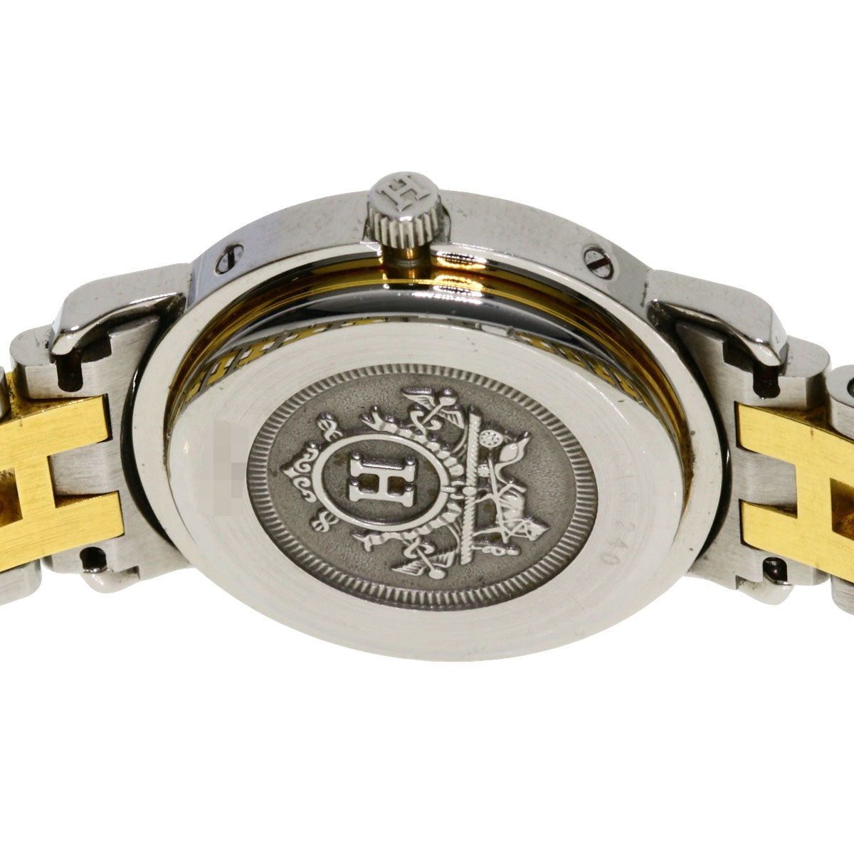HERMES Watches Quartz CL3.240 Stainless Steel , SSxGP gold Clipper Ivory dial Women  d