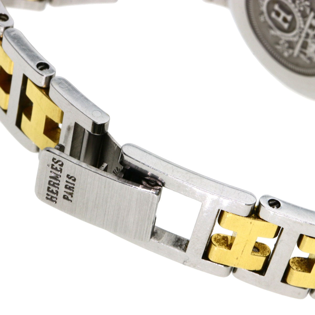 HERMES Watches Quartz CL3.240 Stainless Steel , SSxGP gold Clipper Ivory dial Women  d