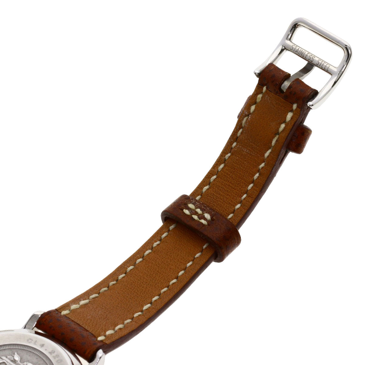 HERMES Watches Quartz CL4.220 Stainless Steel, Leather Silver Clipper white dial Women  d