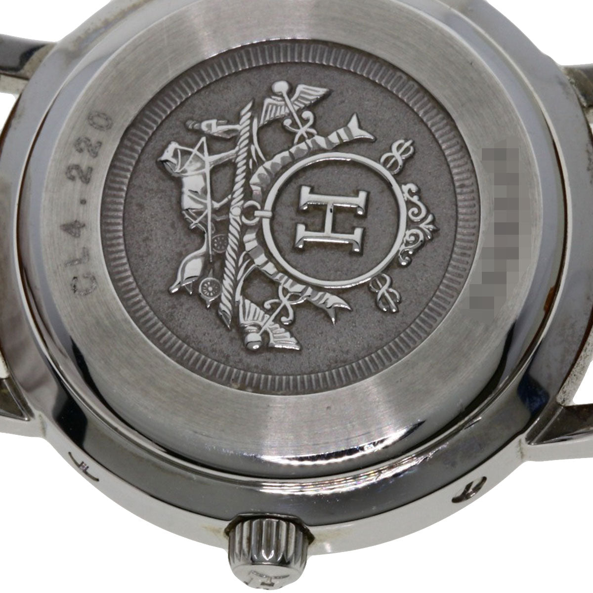 HERMES Watches Quartz CL4.220 Stainless Steel, Leather Silver Clipper white dial Women  d