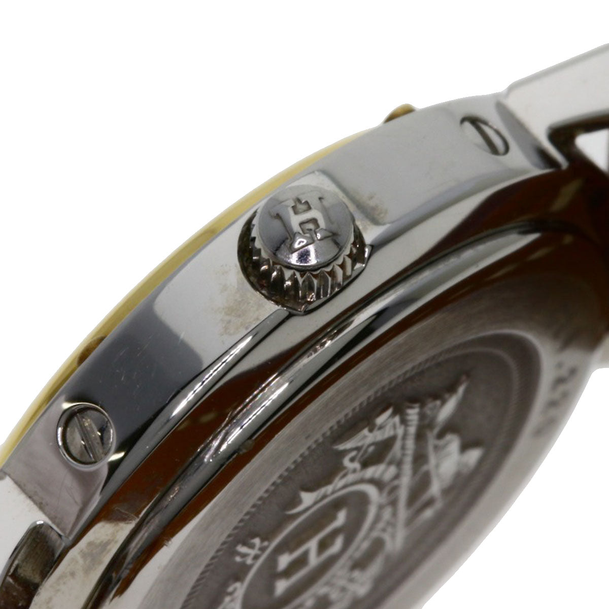 HERMES Watches Quartz CL4.220 Stainless Steel, Leather Silver Clipper white dial Women  d