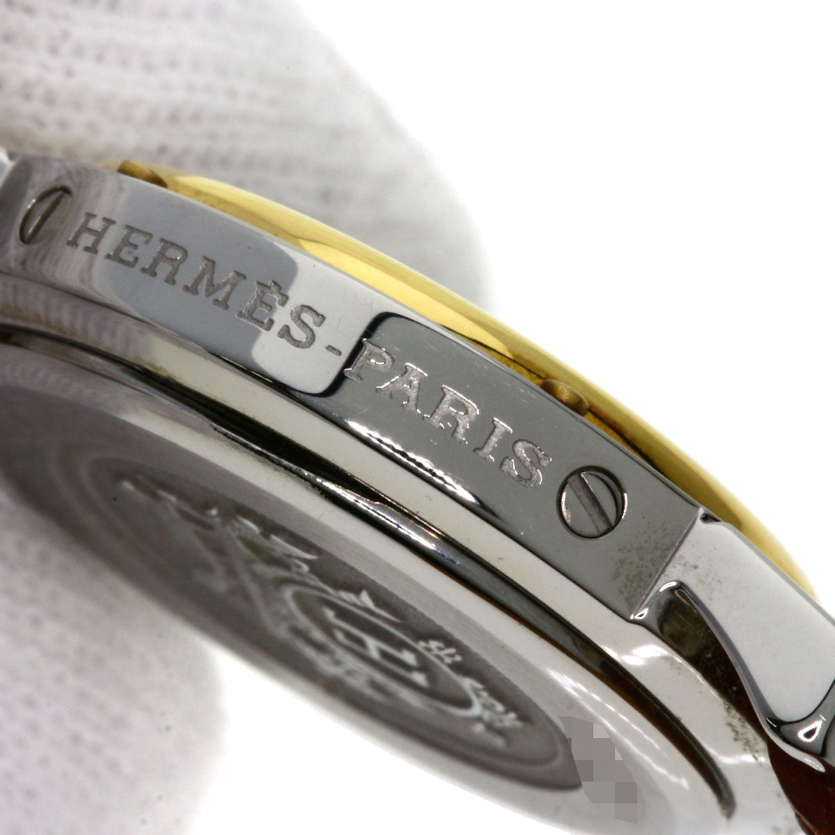 HERMES Watches Quartz CL4.220 Stainless Steel, Leather Silver Clipper white dial Women  d