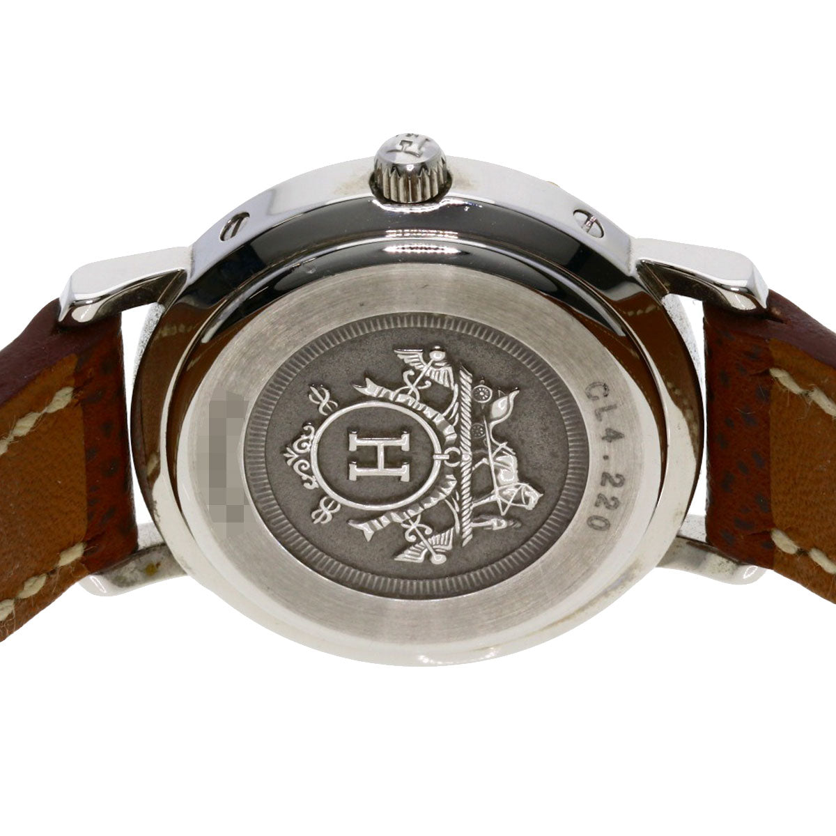 HERMES Watches Quartz CL4.220 Stainless Steel, Leather Silver Clipper white dial Women  d