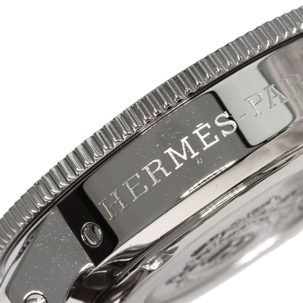HERMES Watches Quartz CL2.310 Stainless Steel , Stainless Steel Silver Clipper Diver Chronograph black dial Women  d