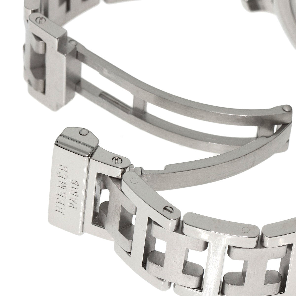 HERMES Watches Quartz CL2.310 Stainless Steel , Stainless Steel Silver Clipper Diver Chronograph black dial Women  d