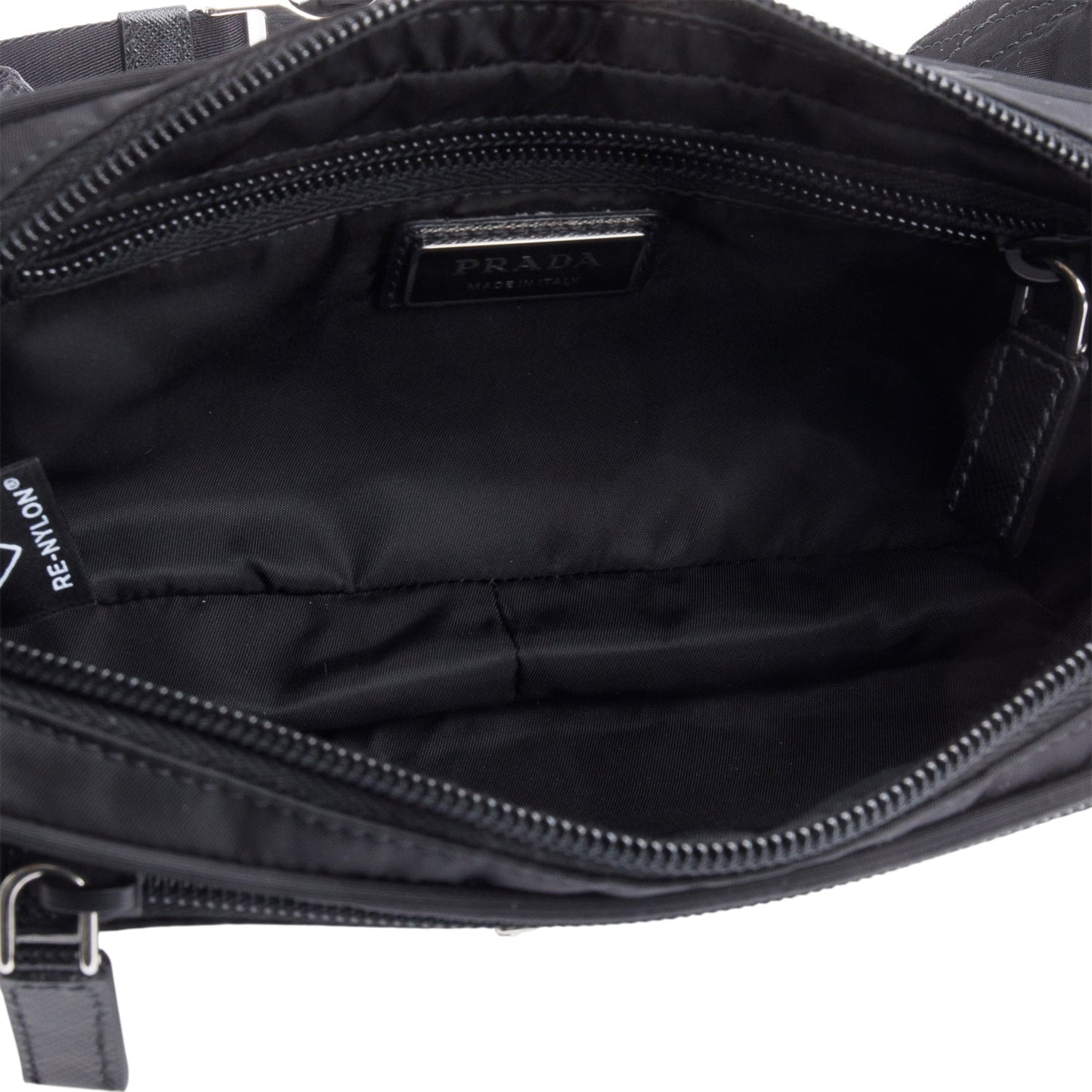 Prada Black Re-Nylon & Saffiano Leather Belt Bag