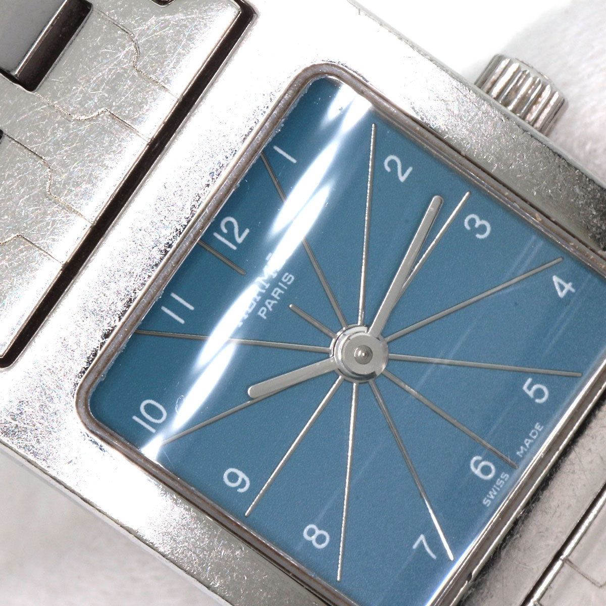 HERMES Watches Quartz HH1.210 Stainless Steel , Stainless Steel Silver H Watch Blue Gene Blue gene dial Women  d