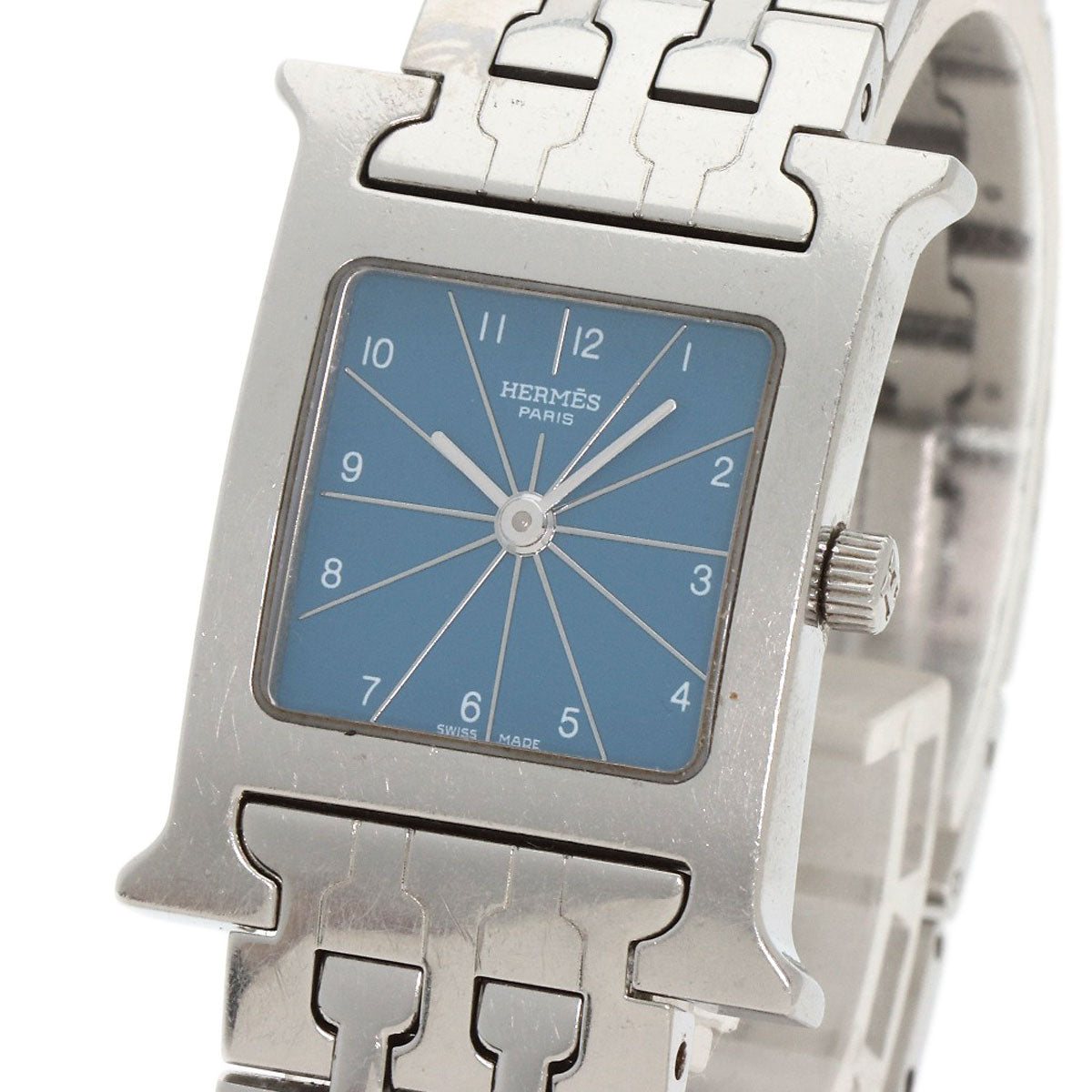 HERMES Watches Quartz HH1.210 Stainless Steel , Stainless Steel Silver H Watch Blue Gene Blue gene dial Women  d