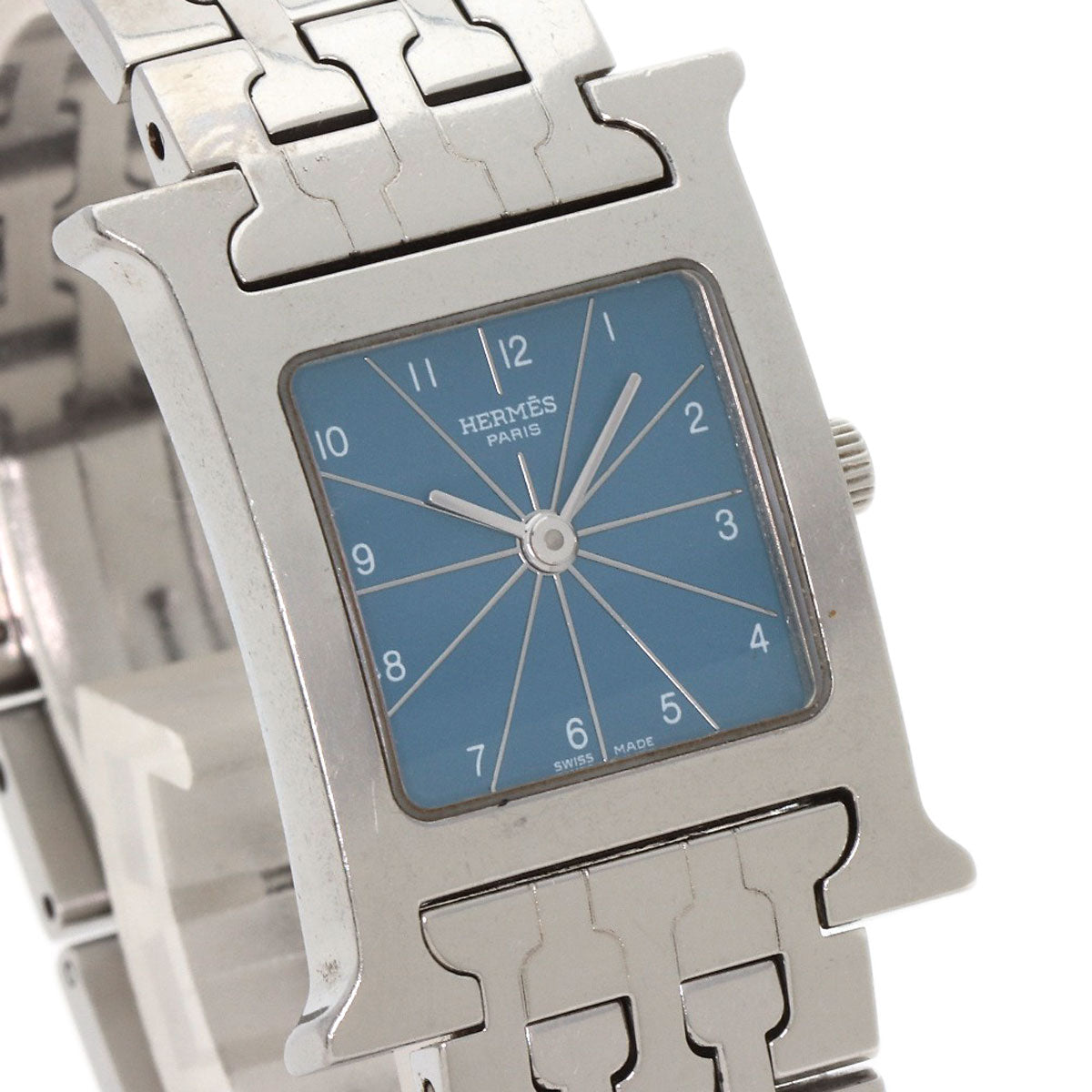 HERMES Watches Quartz HH1.210 Stainless Steel , Stainless Steel Silver H Watch Blue Gene Blue gene dial Women  d