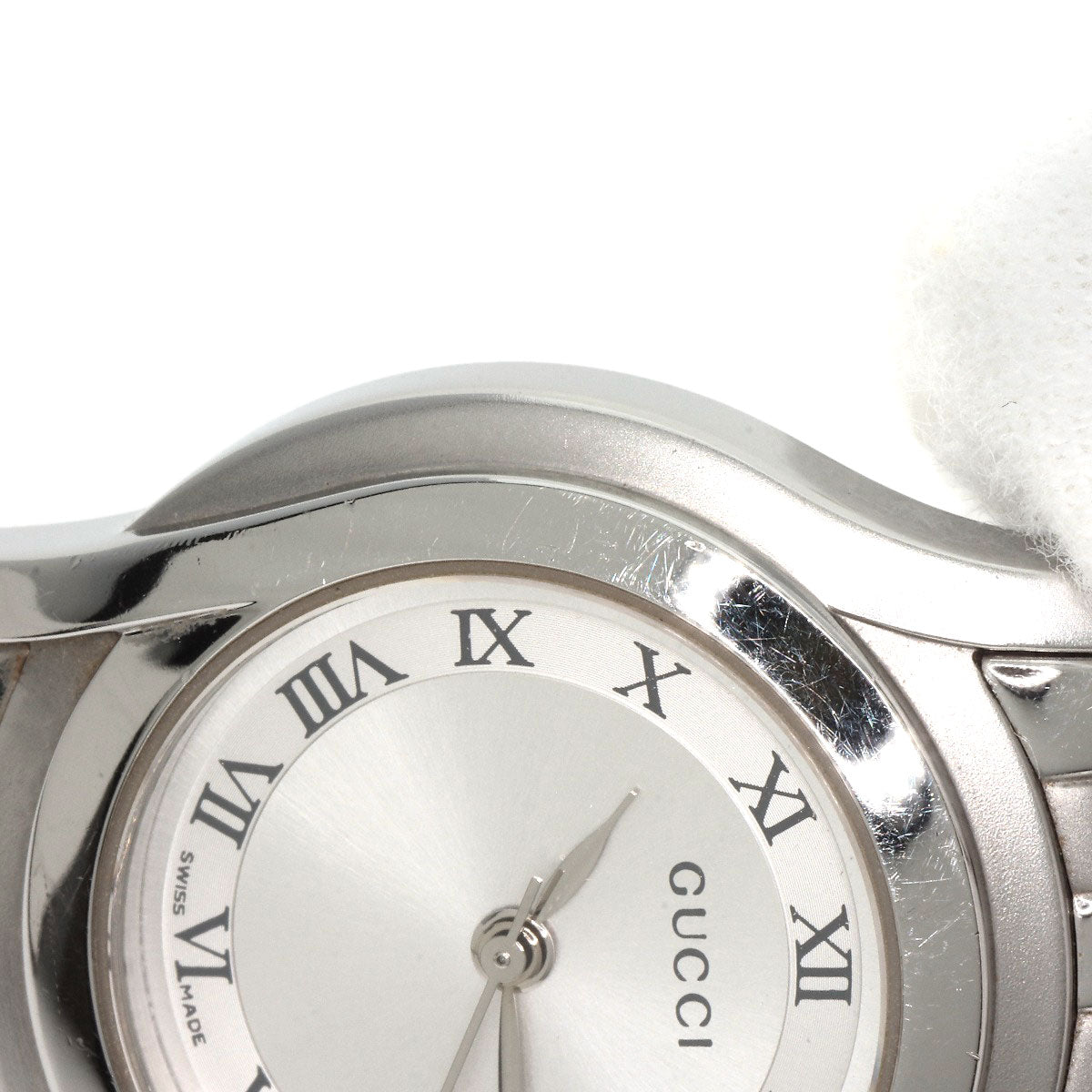 GUCCI Watches Quartz 5500L Stainless Steel , Stainless Steel Silver Round face Silver dial Women  d