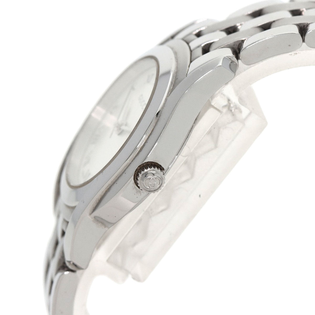 GUCCI Watches Quartz 5500L Stainless Steel , Stainless Steel Silver Round face Silver dial Women  d