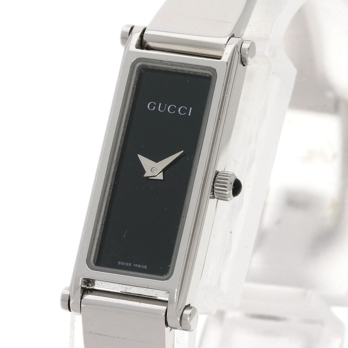 GUCCI Watches Quartz Stainless Steel , Stainless Steel Silver 1500L black dial Women  d