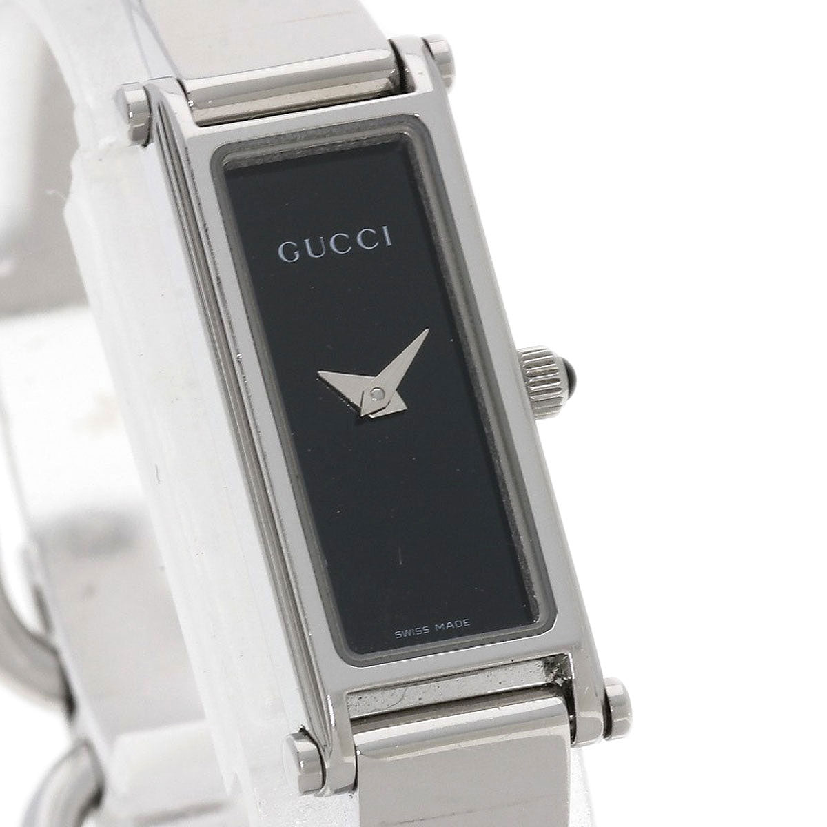 GUCCI Watches Quartz Stainless Steel , Stainless Steel Silver 1500L black dial Women  d