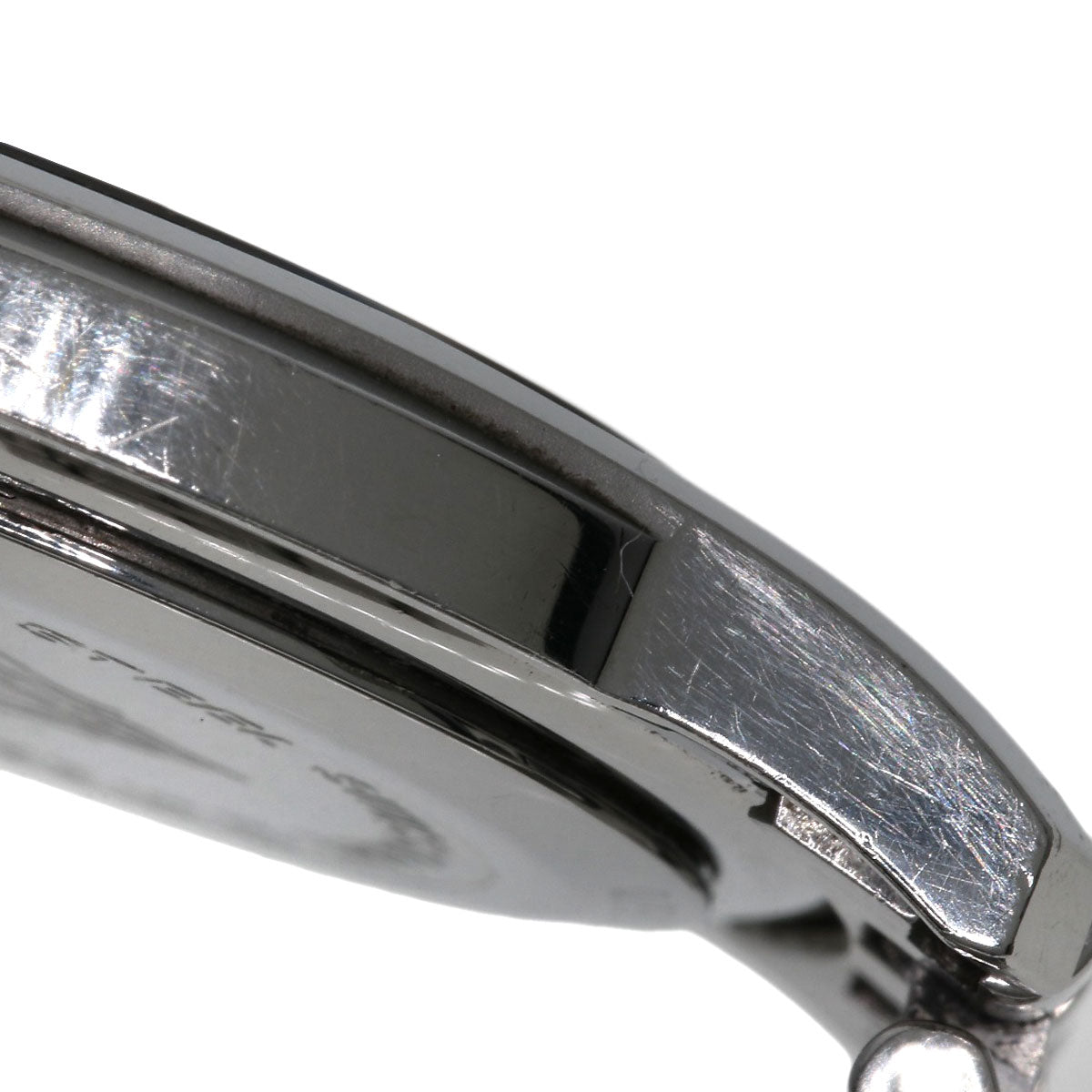 GUCCI Watches Quartz 5500M Stainless Steel , Stainless Steel Silver Round face black dial mens  d