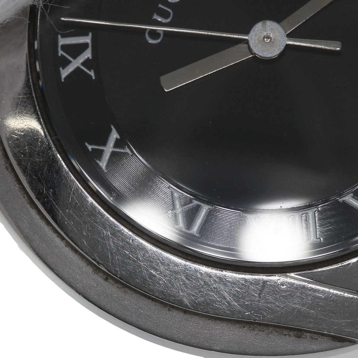 GUCCI Watches Quartz 5500M Stainless Steel , Stainless Steel Silver Round face black dial mens  d