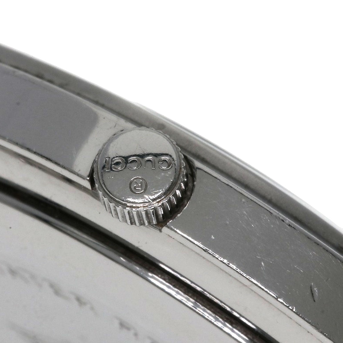 GUCCI Watches Quartz 5500M Stainless Steel , Stainless Steel Silver Round face black dial mens  d