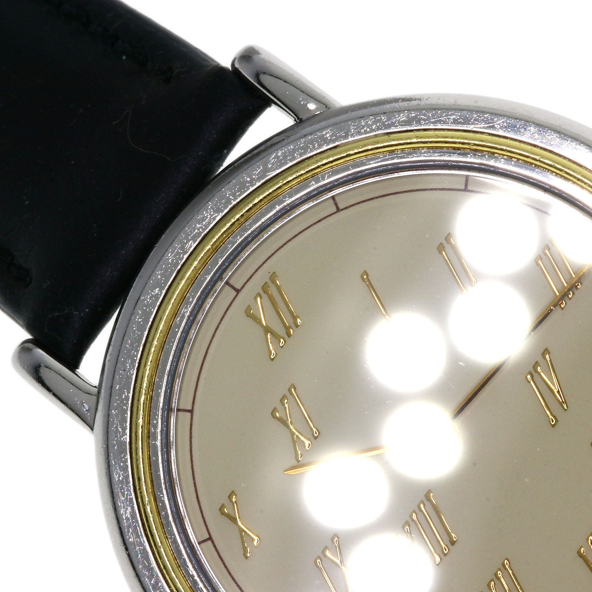 HERMES Watches Quartz Combination, Leather Silver Meteor Ivory dial mens  d