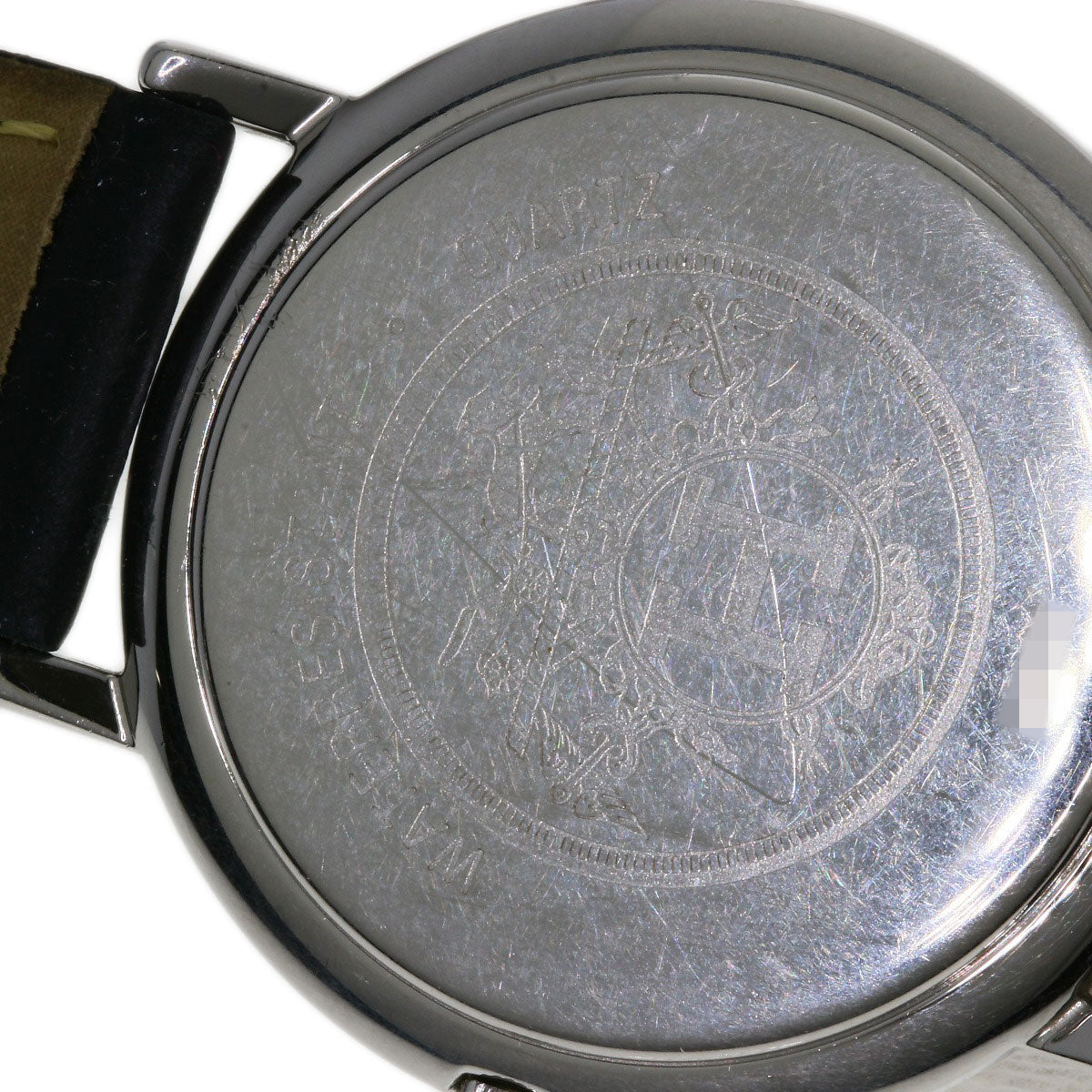 HERMES Watches Quartz Combination, Leather Silver Meteor Ivory dial mens  d