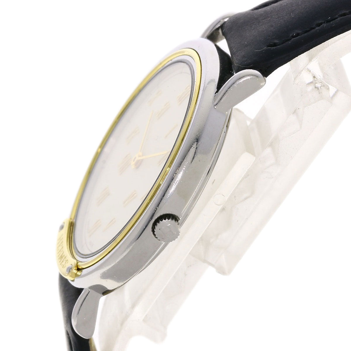 HERMES Watches Quartz Combination, Leather Silver Meteor Ivory dial mens  d