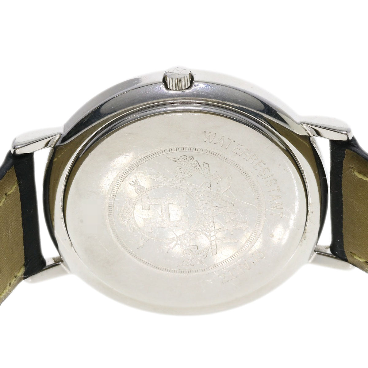 HERMES Watches Quartz Combination, Leather Silver Meteor Ivory dial mens  d