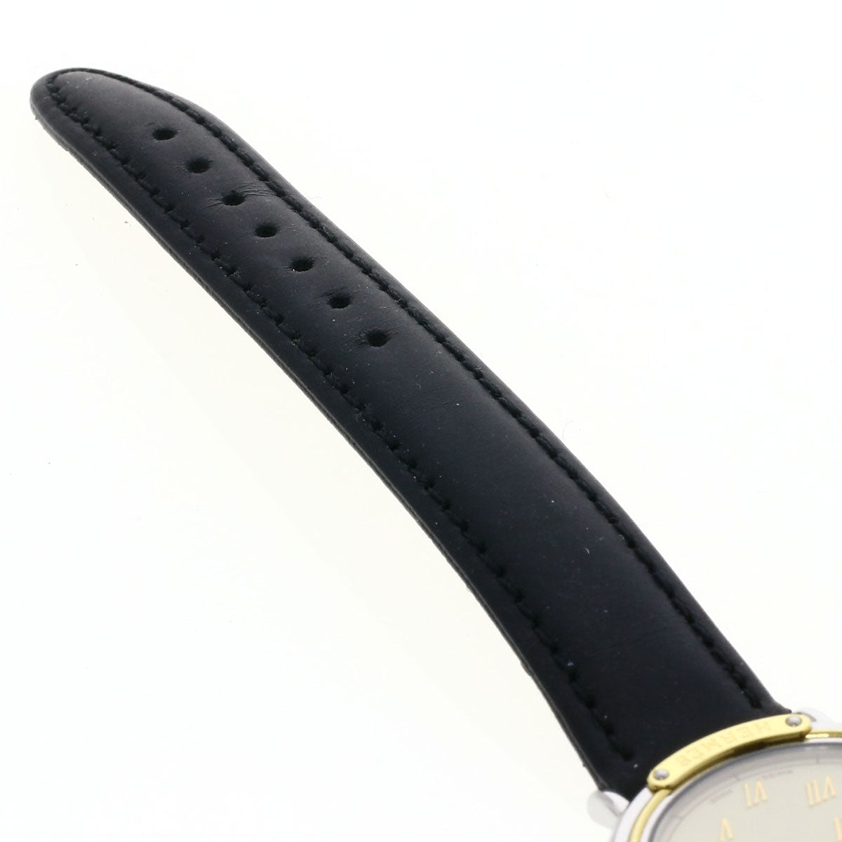 HERMES Watches Quartz Combination, Leather Silver Meteor Ivory dial mens  d