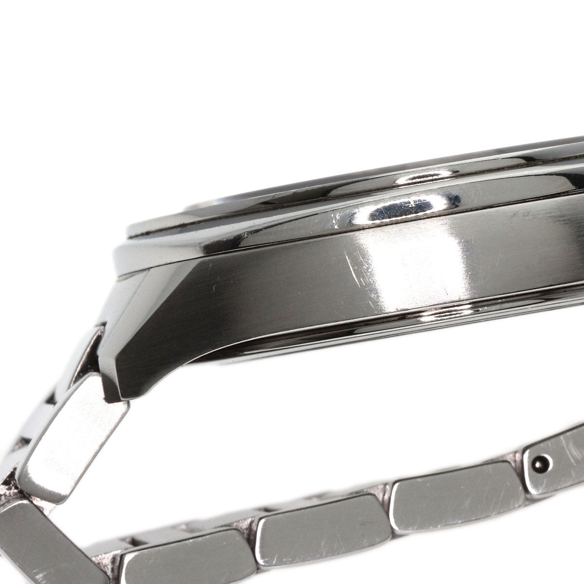 GUCCI Watches Quartz Stainless Steel , Stainless Steel Silver 142.2 black dial mens  d