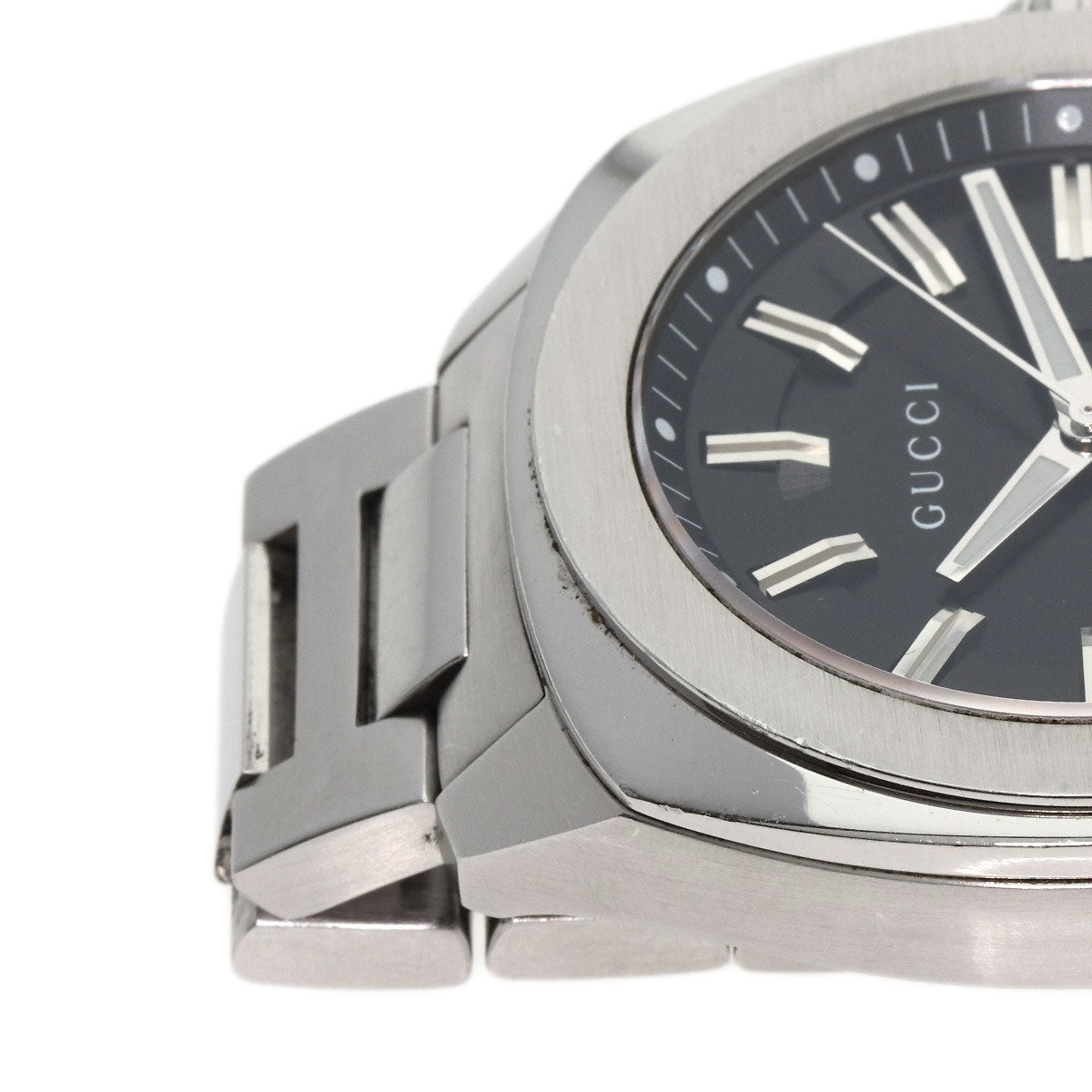GUCCI Watches Quartz Stainless Steel , Stainless Steel Silver 142.2 black dial mens  d