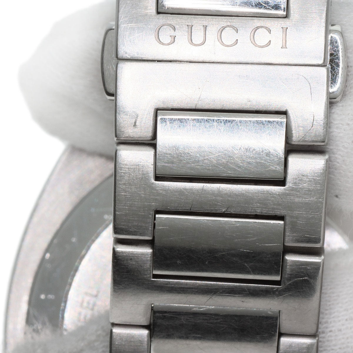 GUCCI Watches Quartz Stainless Steel , Stainless Steel Silver 142.2 black dial mens  d