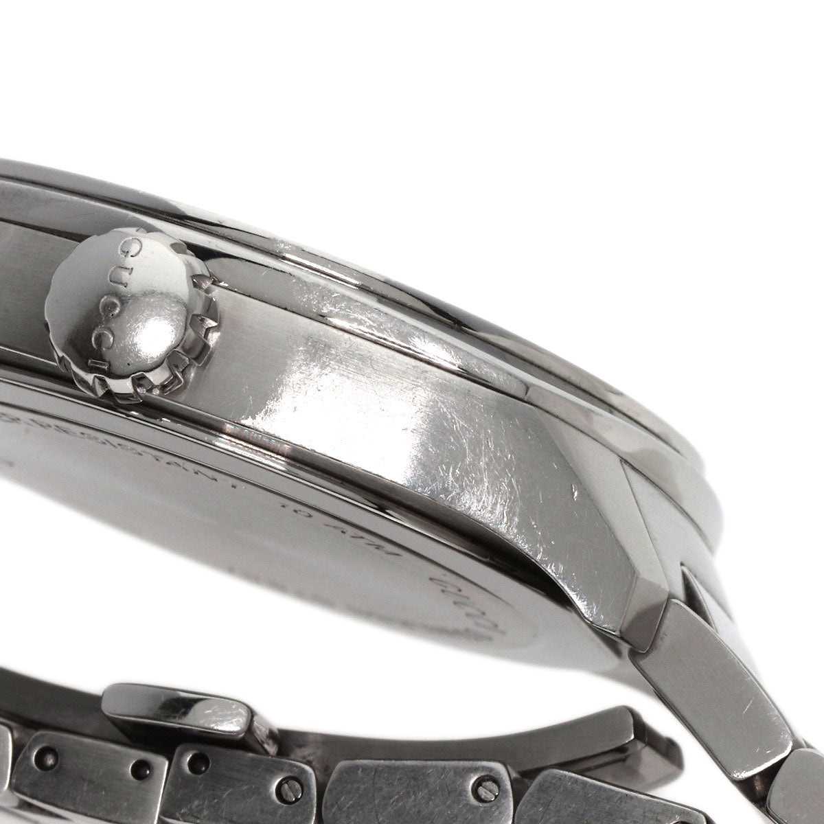 GUCCI Watches Quartz Stainless Steel , Stainless Steel Silver 142.2 black dial mens  d