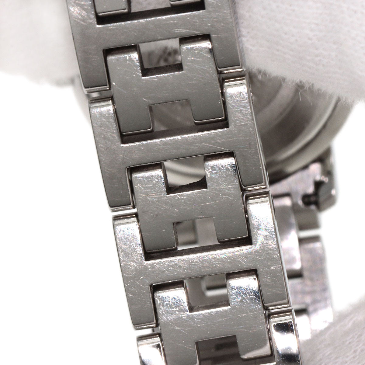 HERMES Watches Quartz CL4.210 Stainless Steel , Stainless Steel Silver Clipper Nacle New Buckle Pink shell dial Women  d