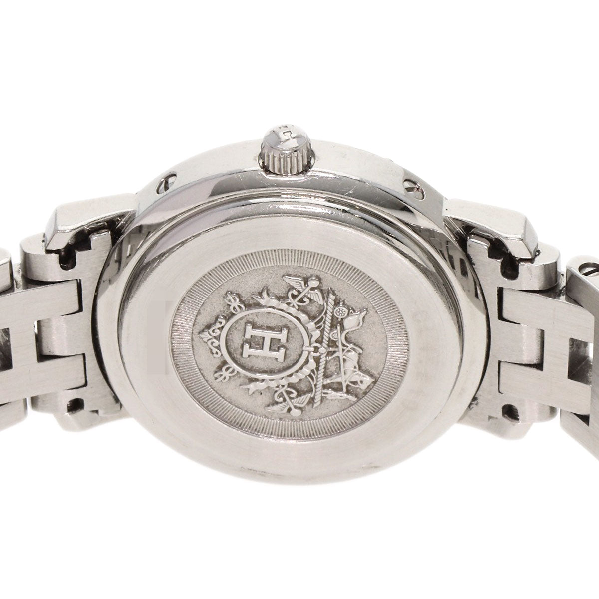 HERMES Watches Quartz CL4.210 Stainless Steel , Stainless Steel Silver Clipper Nacle New Buckle Pink shell dial Women  d