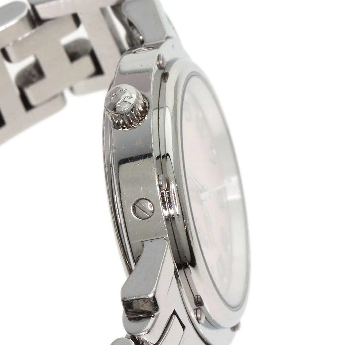 HERMES Watches Quartz CL4.210 Stainless Steel , Stainless Steel Silver Clipper Nacle New Buckle Pink shell dial Women  d