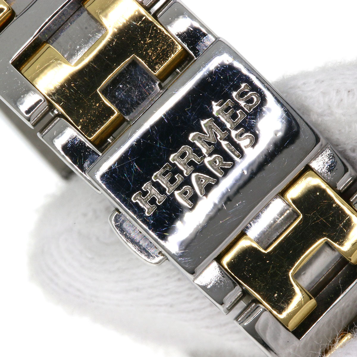 HERMES Watches Quartz CL4.220 Stainless Steel , SSxGP Silver Clipper new buckle Ivory dial Women  d