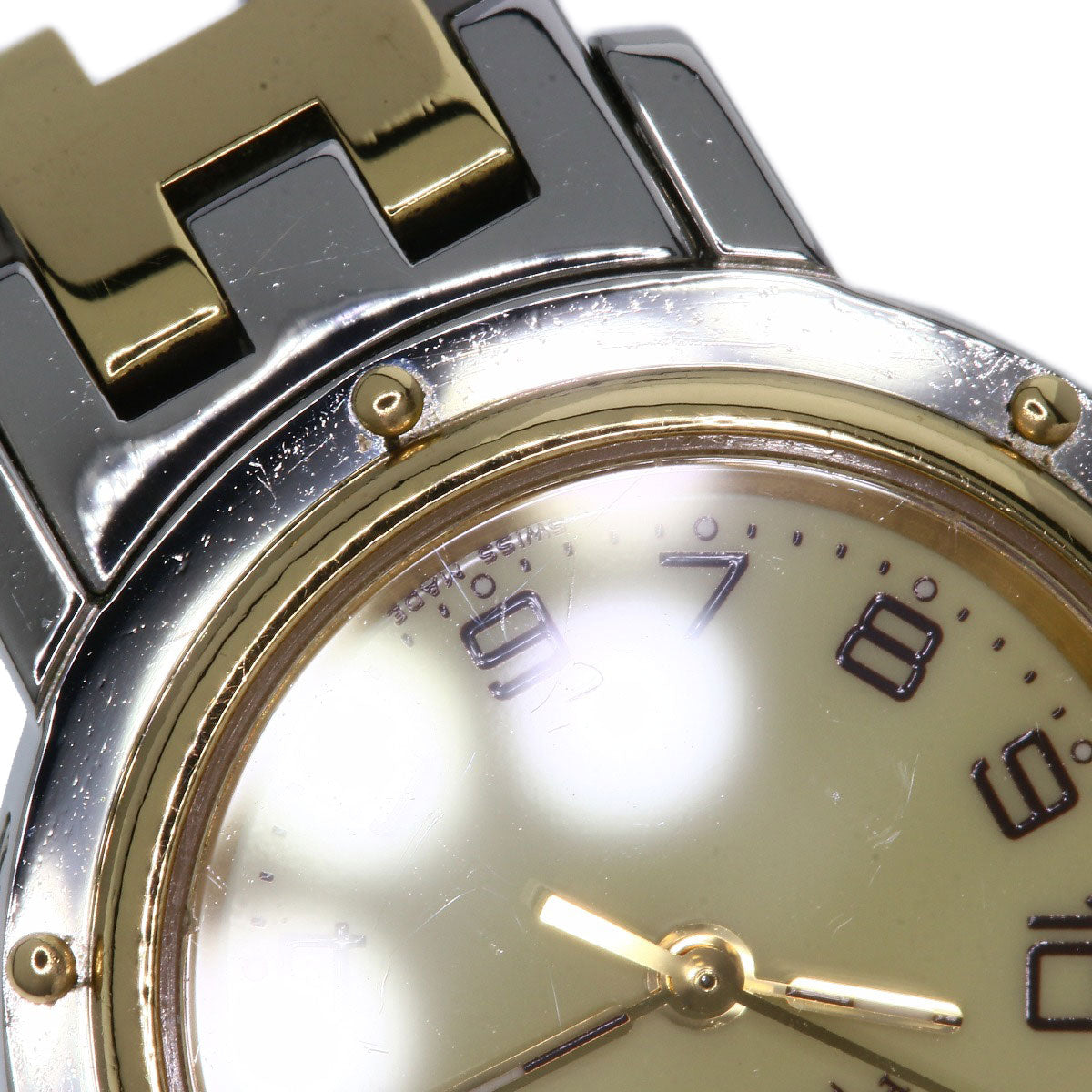 HERMES Watches Quartz CL4.220 Stainless Steel , SSxGP Silver Clipper new buckle Ivory dial Women  d