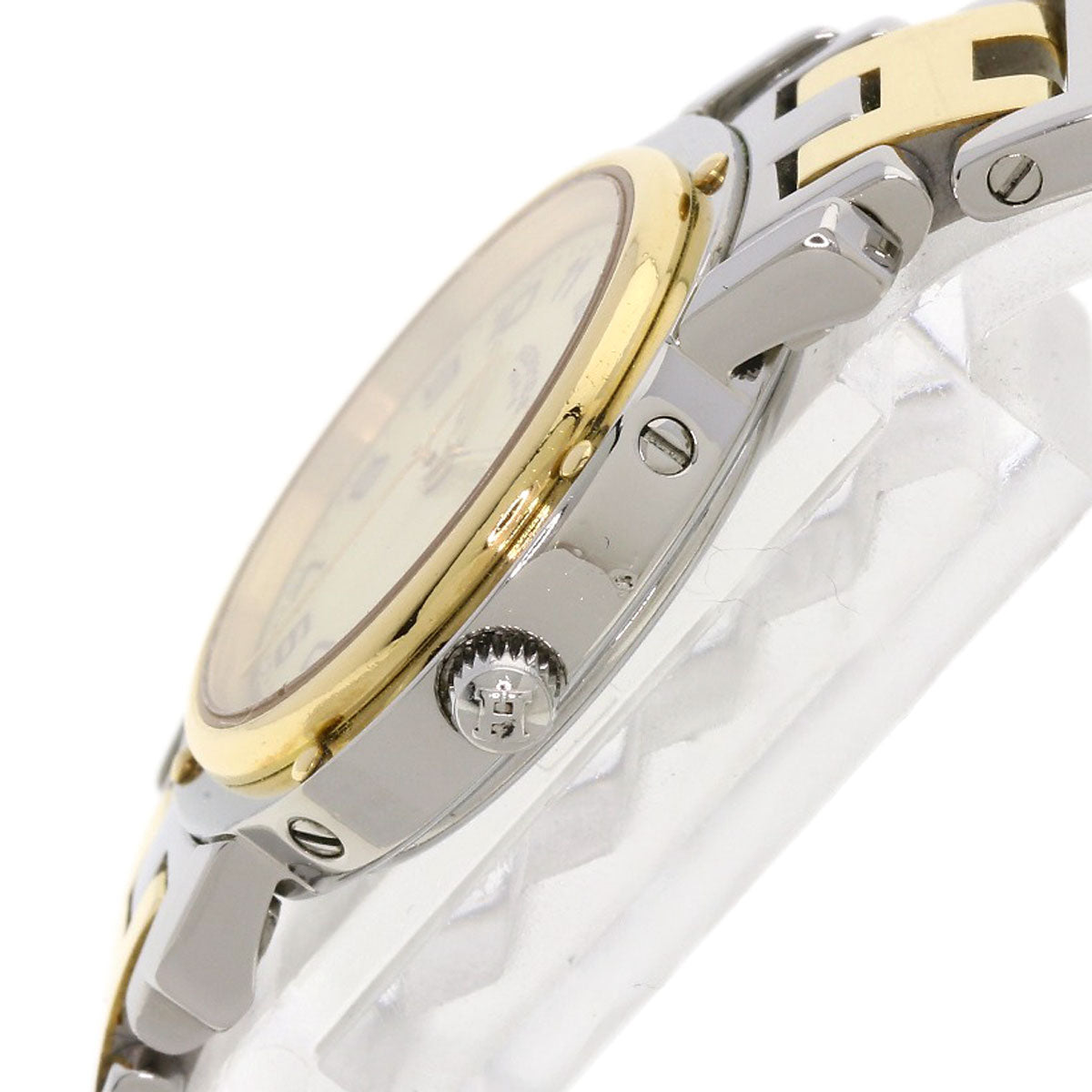 HERMES Watches Quartz CL4.220 Stainless Steel , SSxGP Silver Clipper new buckle Ivory dial Women  d