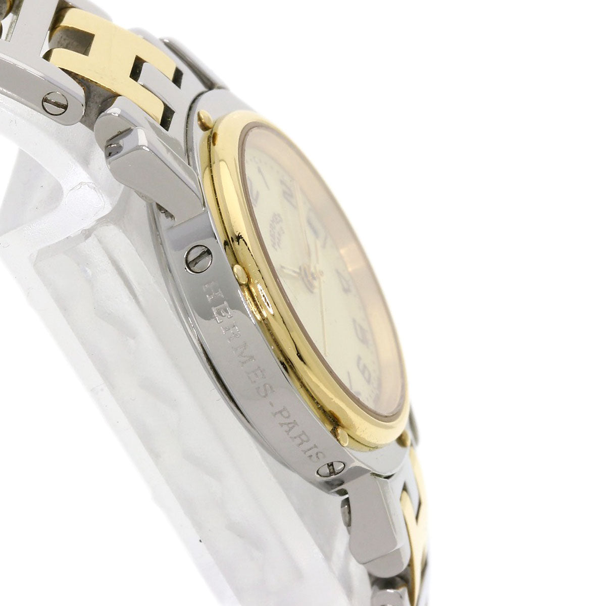 HERMES Watches Quartz CL4.220 Stainless Steel , SSxGP Silver Clipper new buckle Ivory dial Women  d