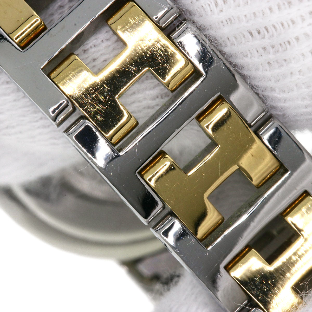 HERMES Watches Quartz CL4.220 Stainless Steel , SSxGP Silver Clipper new buckle Ivory dial Women  d